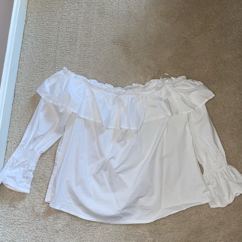 White Off the Shoulder Top, Size M